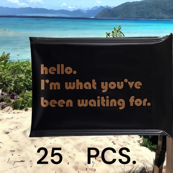 25 10X13 Poly Mailers Hello Waiting For Shipping Envelopes Bags PRICE IS FIRM - Picture 2 of 2